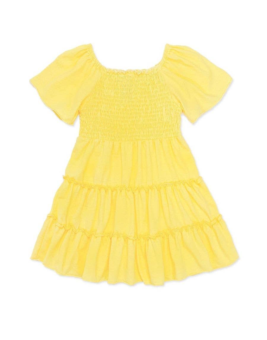 yellow smocked top