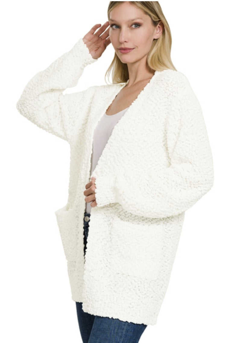 Long sleeve popcorn cardigan with pockets for women – Katalina's