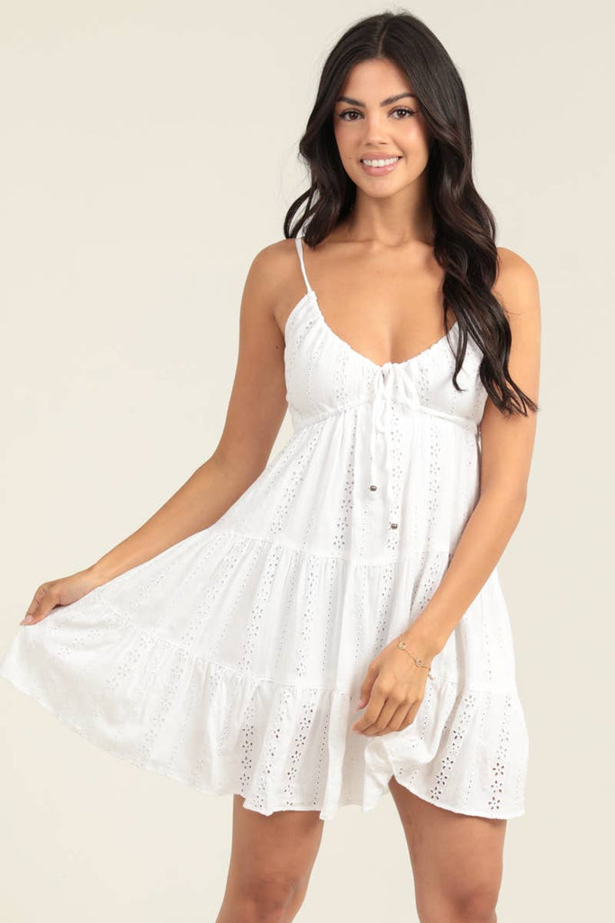 white eyelet graduation dress Sundress Style with your favorite Color:FUCHSIA RED Alexis Plus Size Fit Flex technology dressing