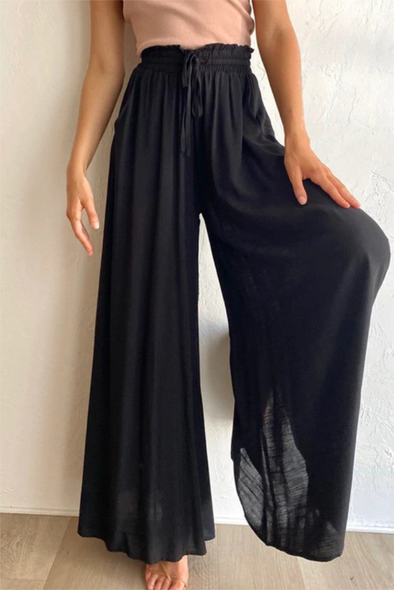 Jielur Brown Wide Leg Women Classic Suit Pants Vintage Palazzo Office  Elegant Casual Black Trousers Female High Waist Pants